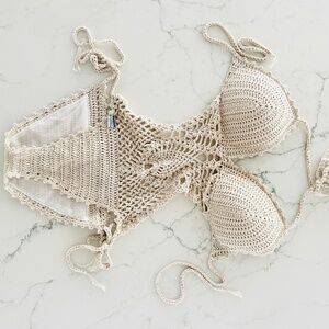 POM CLOSET CROCHET MONOKINI - BEIGE